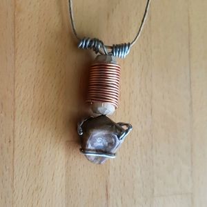 Stone coper wood pendent